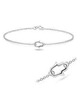 Petite Hamsa Silver Bracelet BRS-172